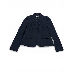 Anne Klein Navy Wool Blend Blazer‎ Womens 4 Career Suit Jacket Stretch